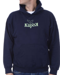 Men's Recycled Hoodie - Navy Blue Pullover - Whale Tail