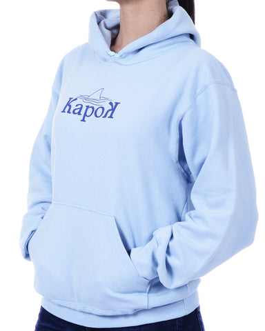 Women's Recycled Hoodie - Cornflower Blue Pullover - Shark Fin
