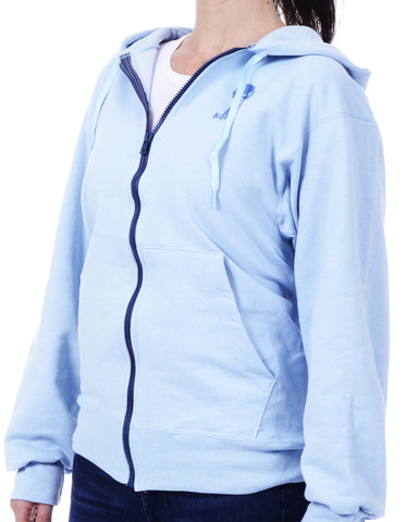 Women's Recycled Hoodie - Cornflower Blue Zip