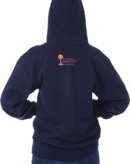 Women's Recycled Hoodie - Navy Blue Pullover - Coral Shark