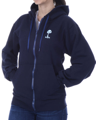 Women's Recycled Hoodie - Navy Blue Zip