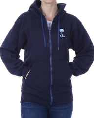 Women's Recycled Hoodie - Navy Blue Zip